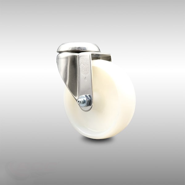 4 Inch 316SS Nylon Wheel Swivel Bolt Hole Caster